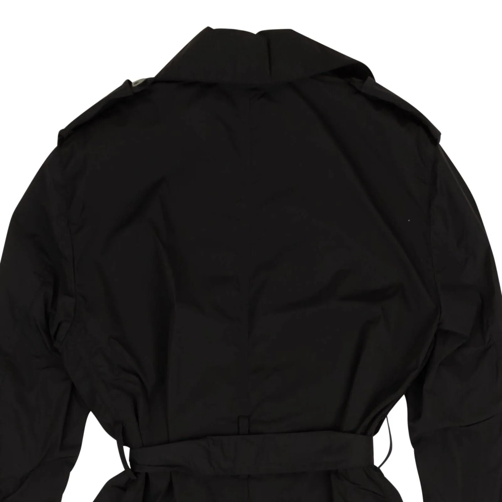 424 On Fairfax Long Wool Blend Trench Coat - Black