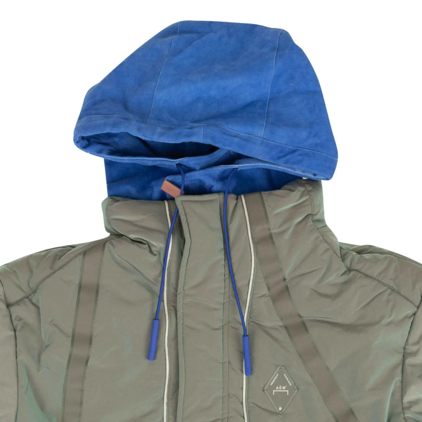 A.C.W Iridescent Logo Hooded Puffer Coat - Gray