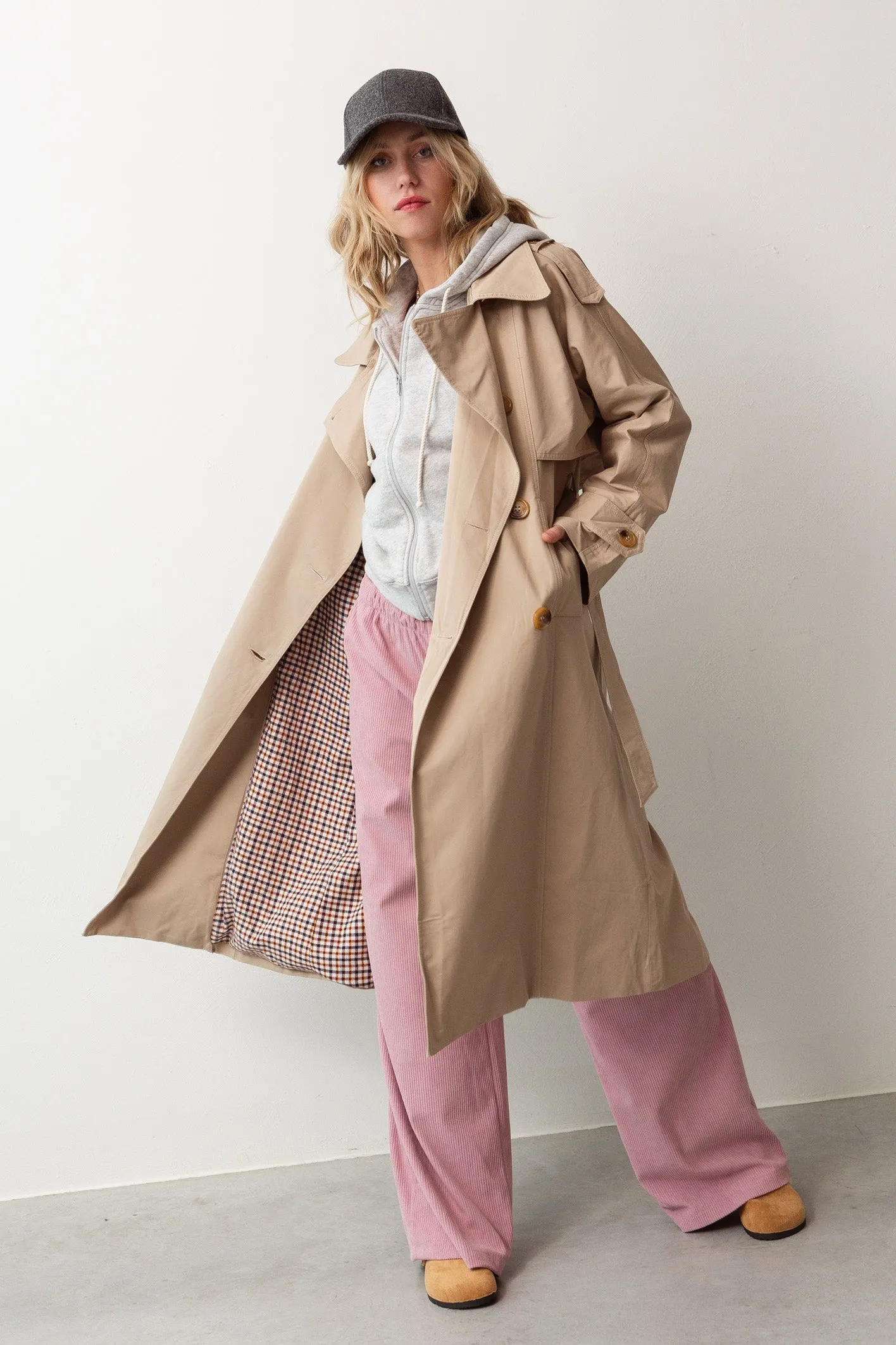 Avery Rib Trousers Pale Pink