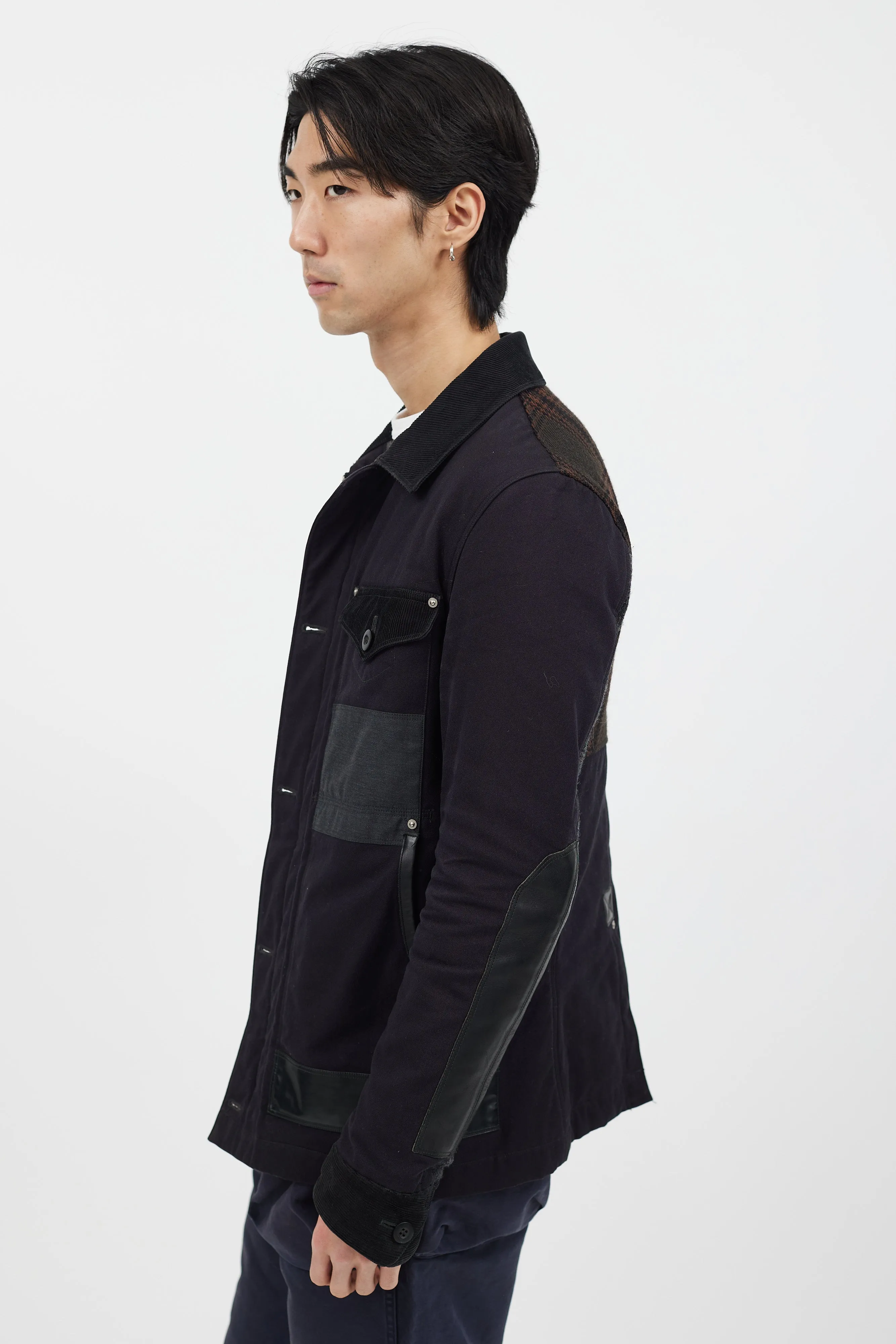 Black Panelled Chore Jacket