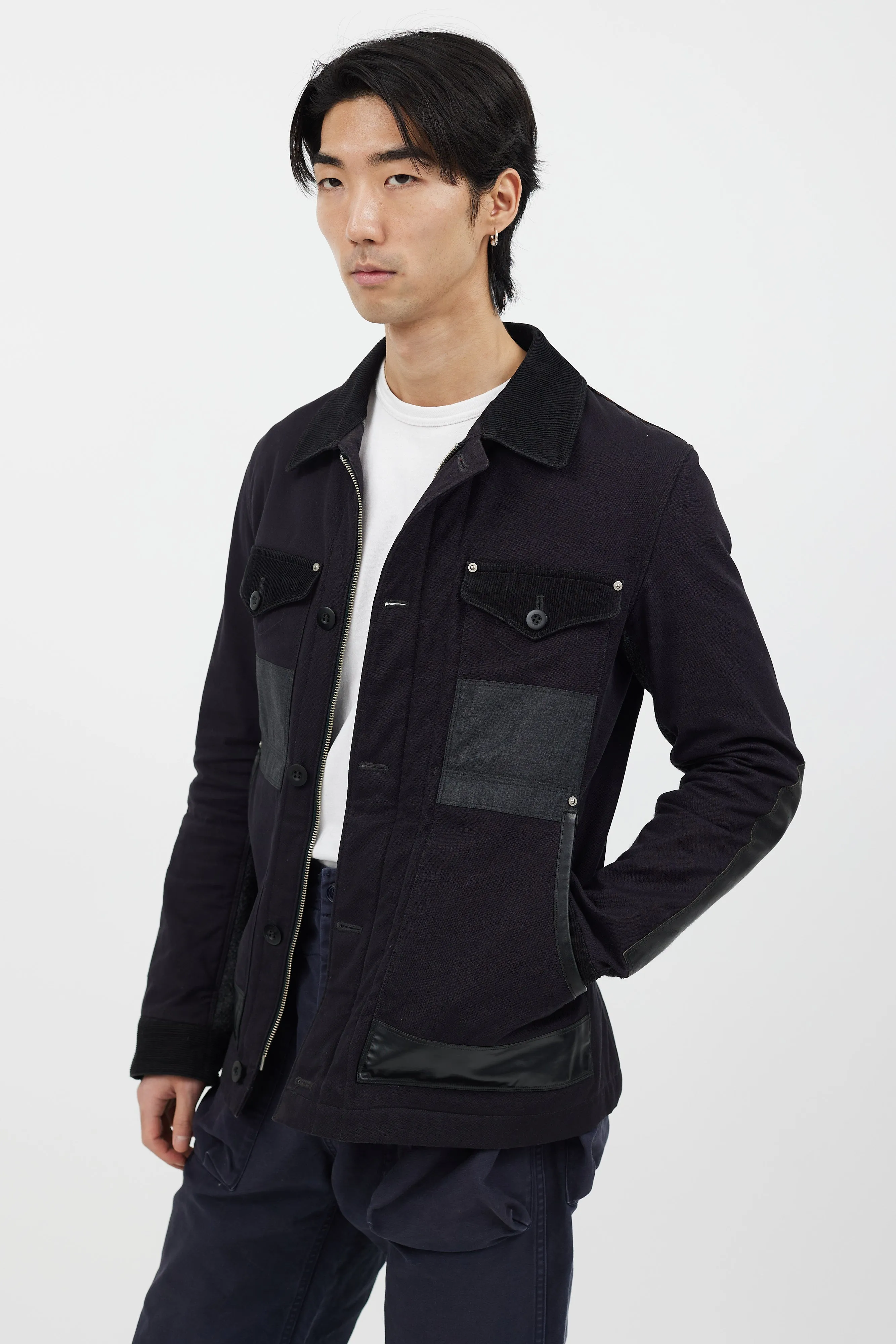 Black Panelled Chore Jacket