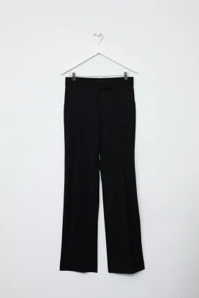 Black Wool Pleated Pants