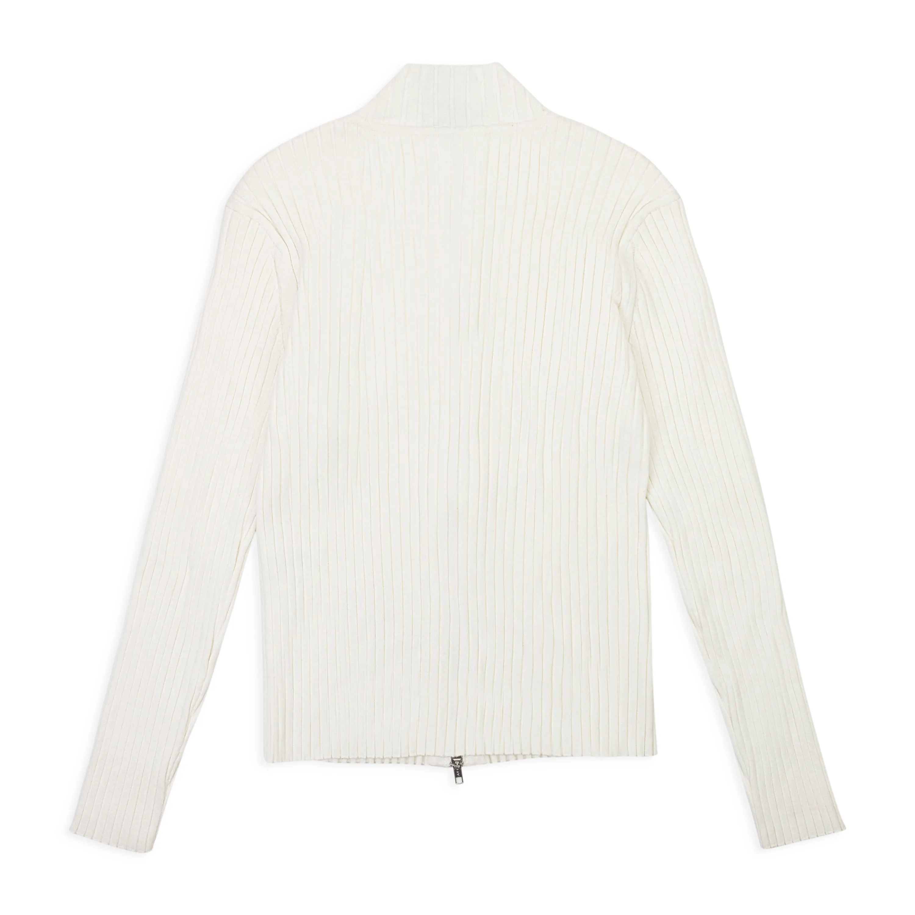 CALLIPYGIAN ZIP MOCK NECK WHITE ZIP-UP SHIRT