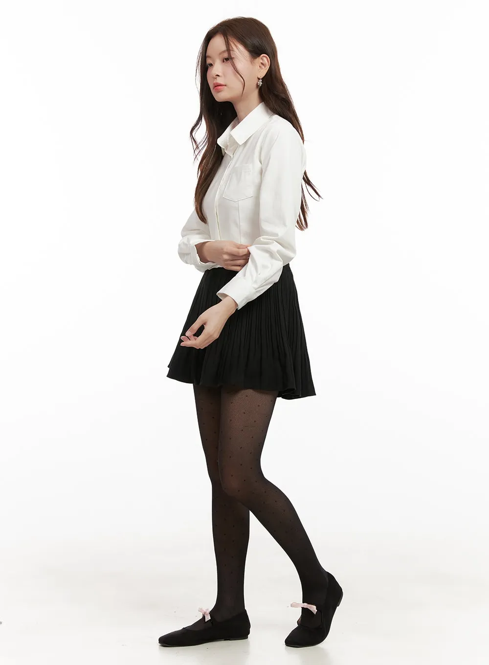 Cotton Collared Button-Up Blouse OD403