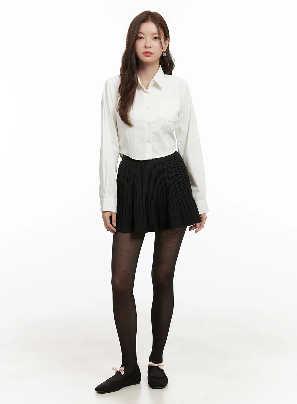 Cotton Collared Button-Up Blouse OD403
