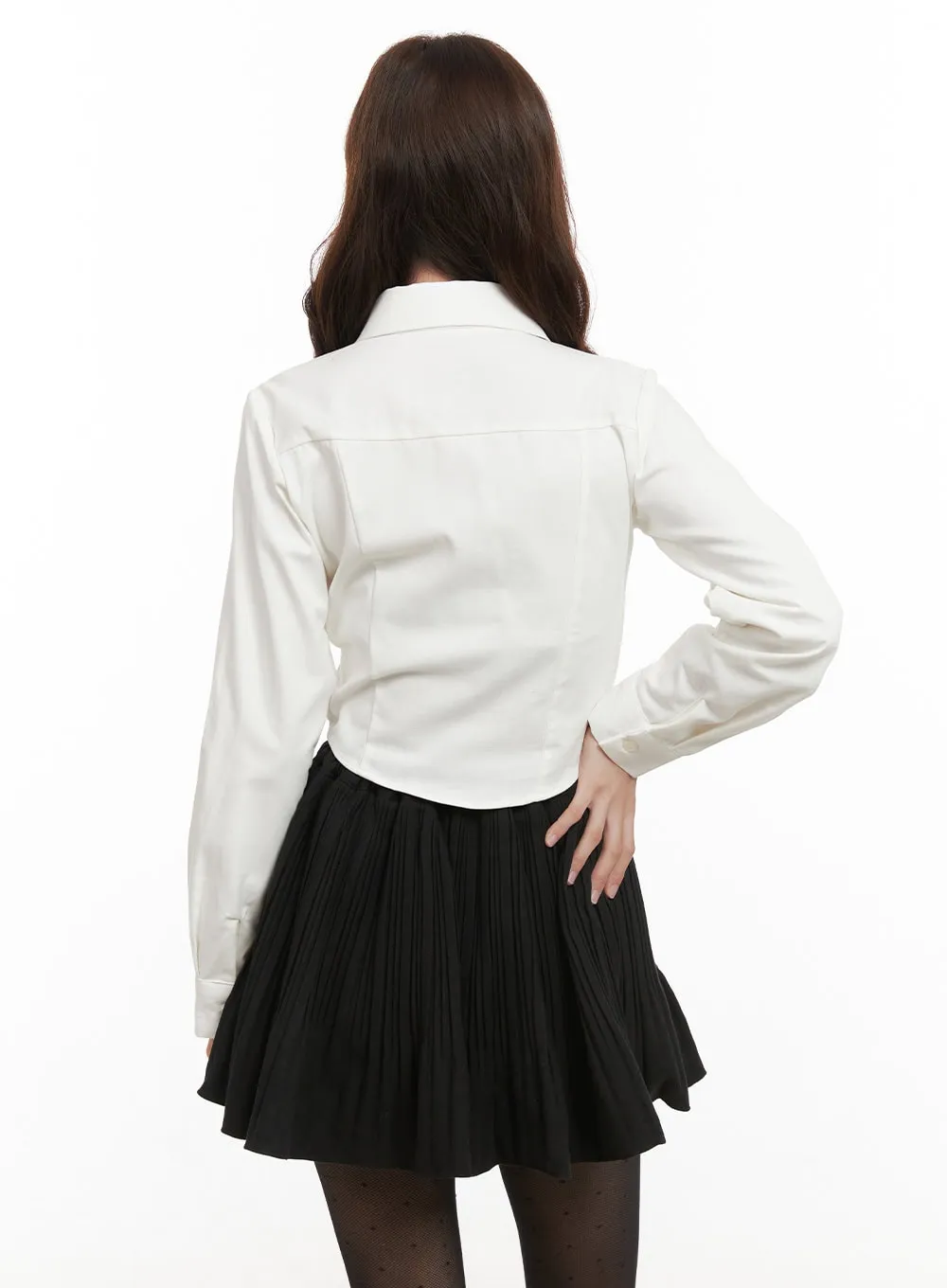 Cotton Collared Button-Up Blouse OD403