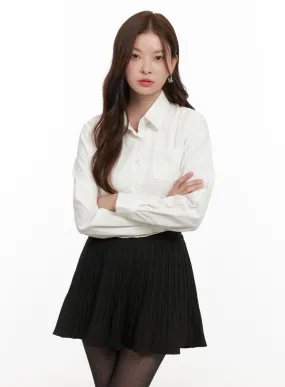 Cotton Collared Button-Up Blouse OD403