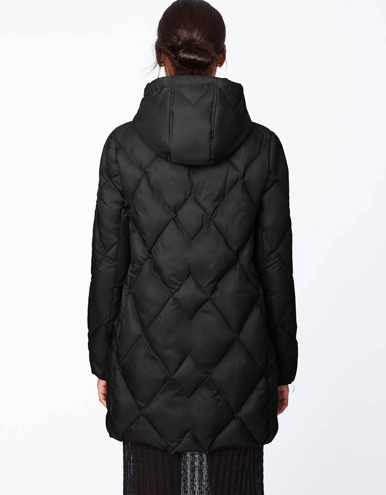 Stylish Dynamic Diamond-Printed Puffer Coat