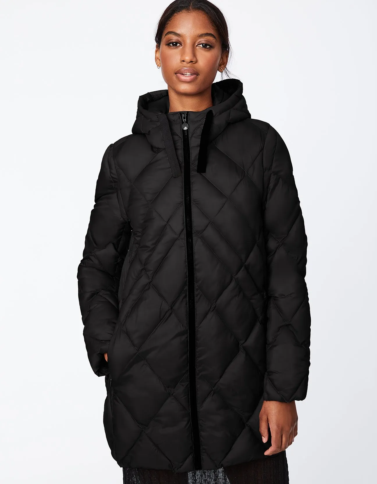 Stylish Dynamic Diamond-Printed Puffer Coat