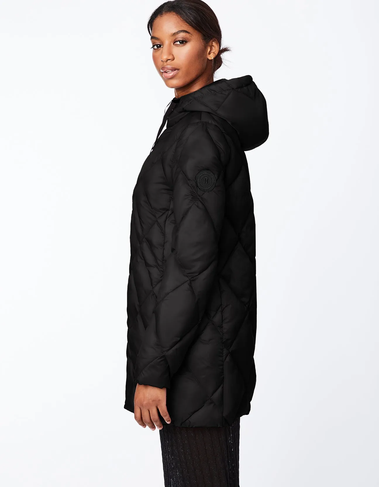 Stylish Dynamic Diamond-Printed Puffer Coat