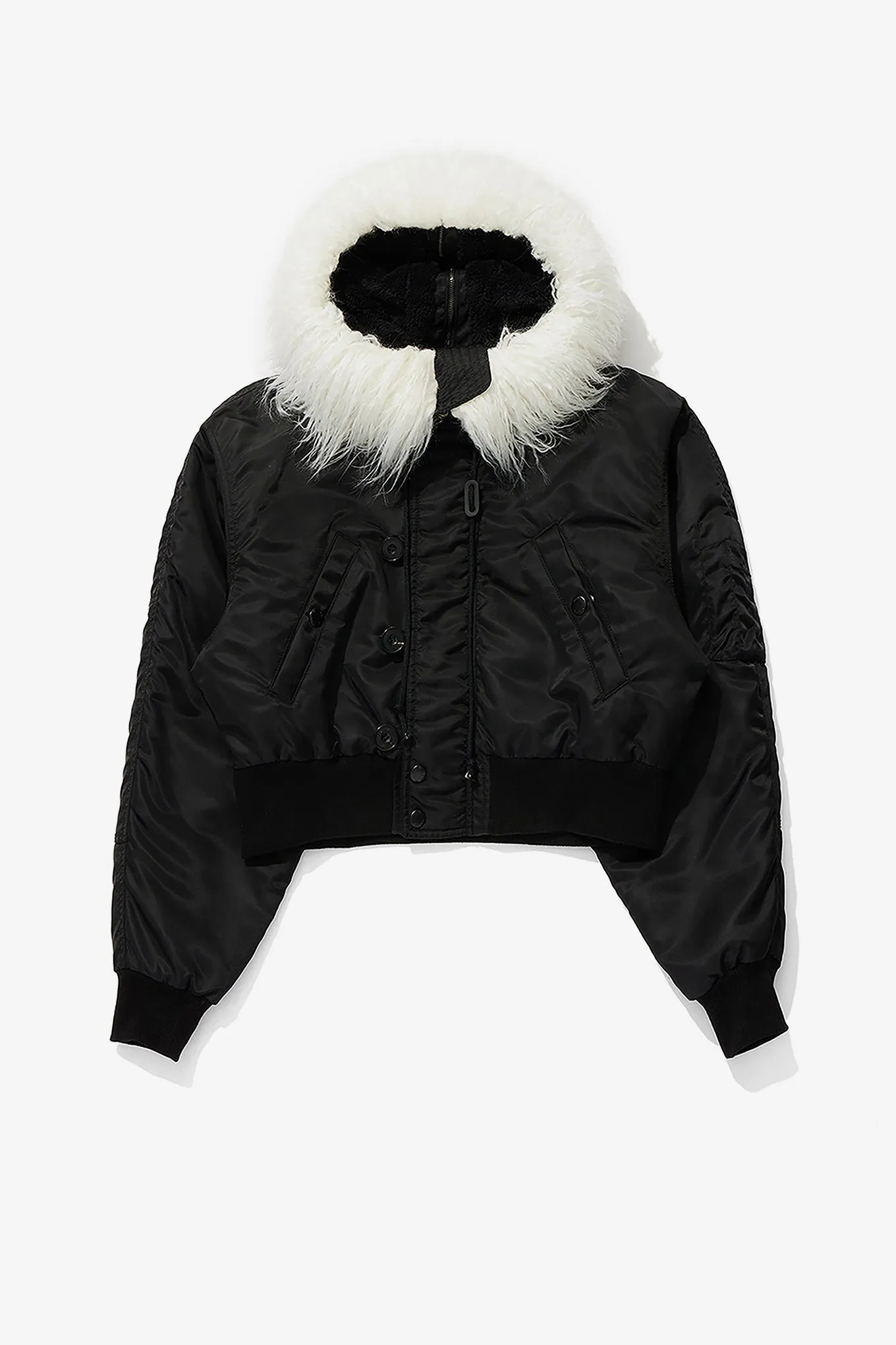 FAUX FUR ZIPPER HOOD MA1