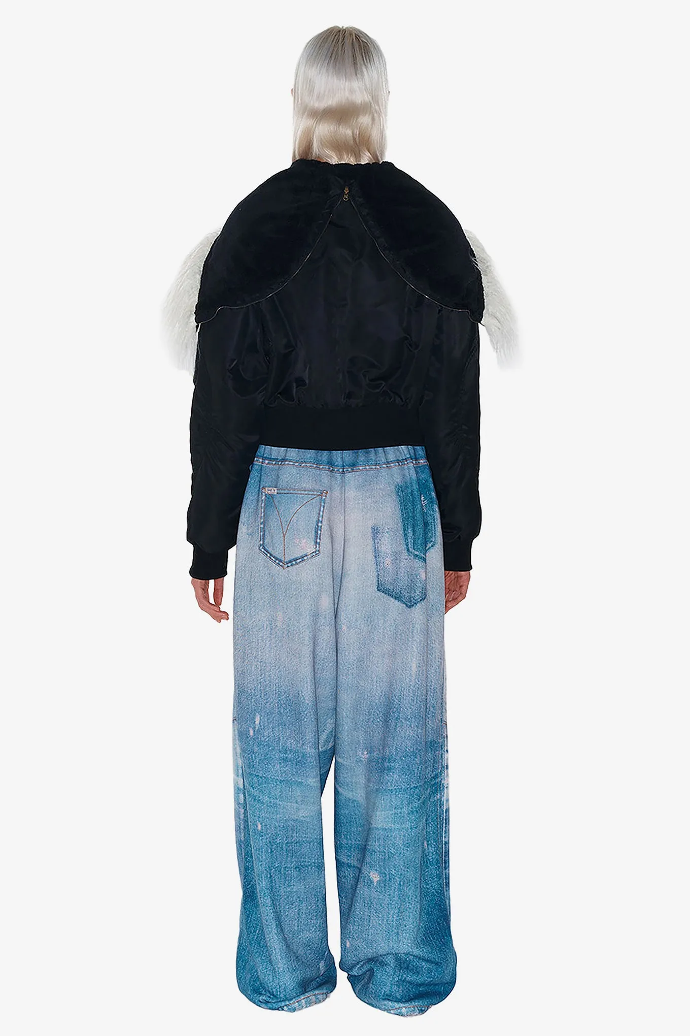 FAUX FUR ZIPPER HOOD MA1