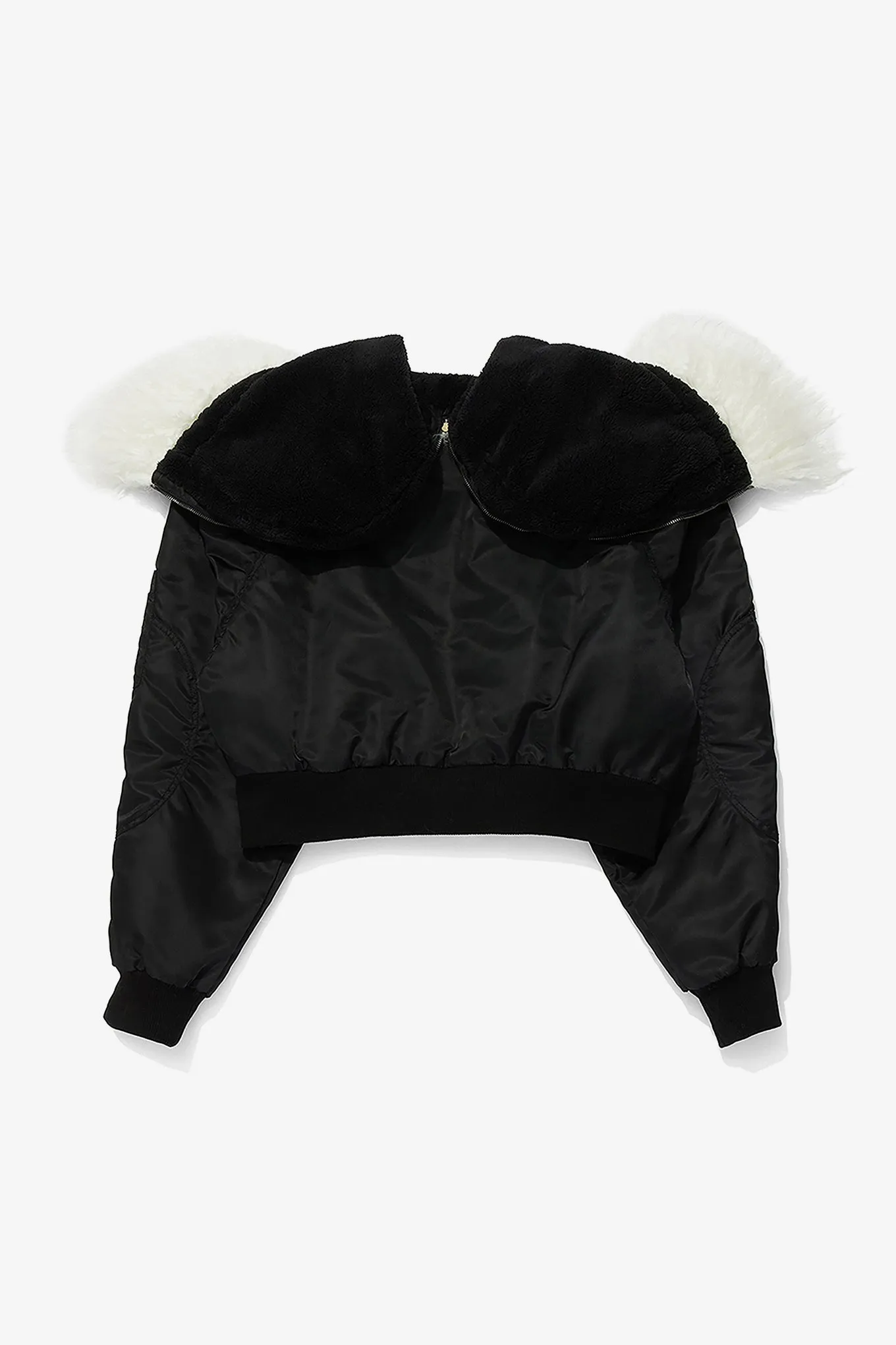 FAUX FUR ZIPPER HOOD MA1
