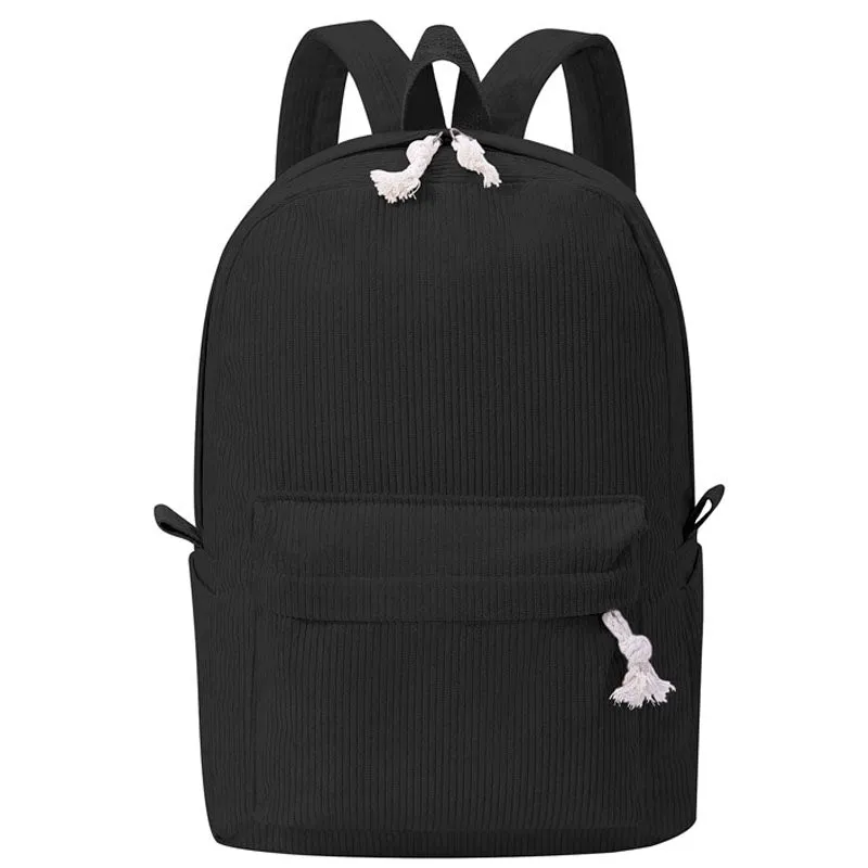Large Capacity Corduroy Backpack Leisure Student Schoolbags