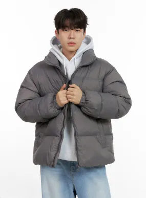 Men's Long Sleeve Nylon Puffer Coat IN422