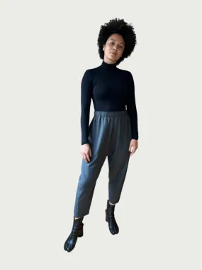 Wool Suiting A.D.C (All-day-cozy) Drop Pant in Dark Grey