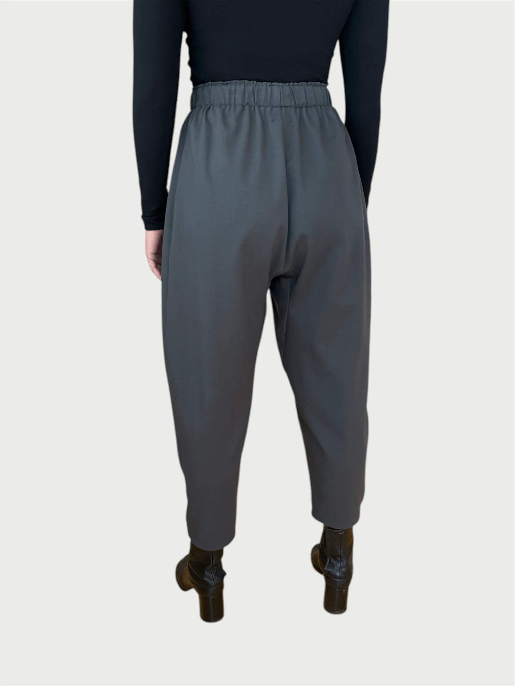 Wool Suiting A.D.C (All-day-cozy) Drop Pant in Dark Grey
