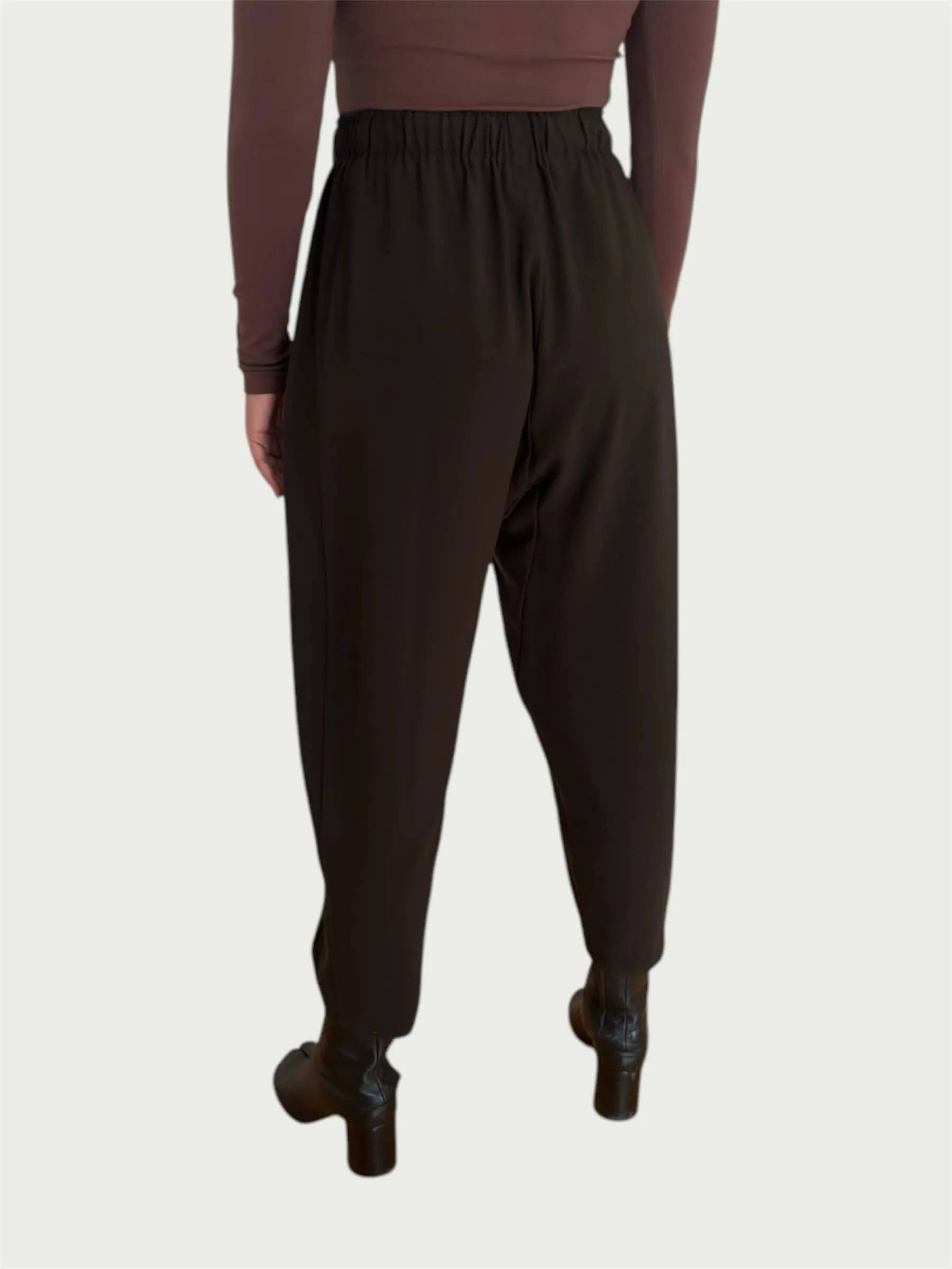 Wool Suiting A.D.C (All-day-cozy) Drop Pant in Espresso Brown